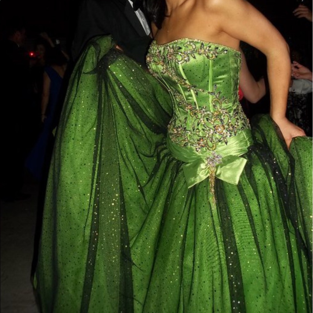Green formal gown